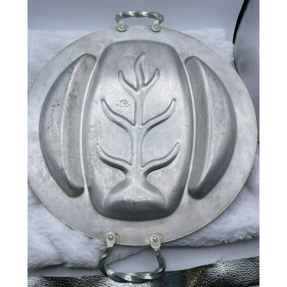 Oval Henry & Miller Kraftware Mid Century Aluminum Large Serving Tray Platter - Picture 4 of 5